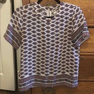 Madewell silk refined tee in diamond print